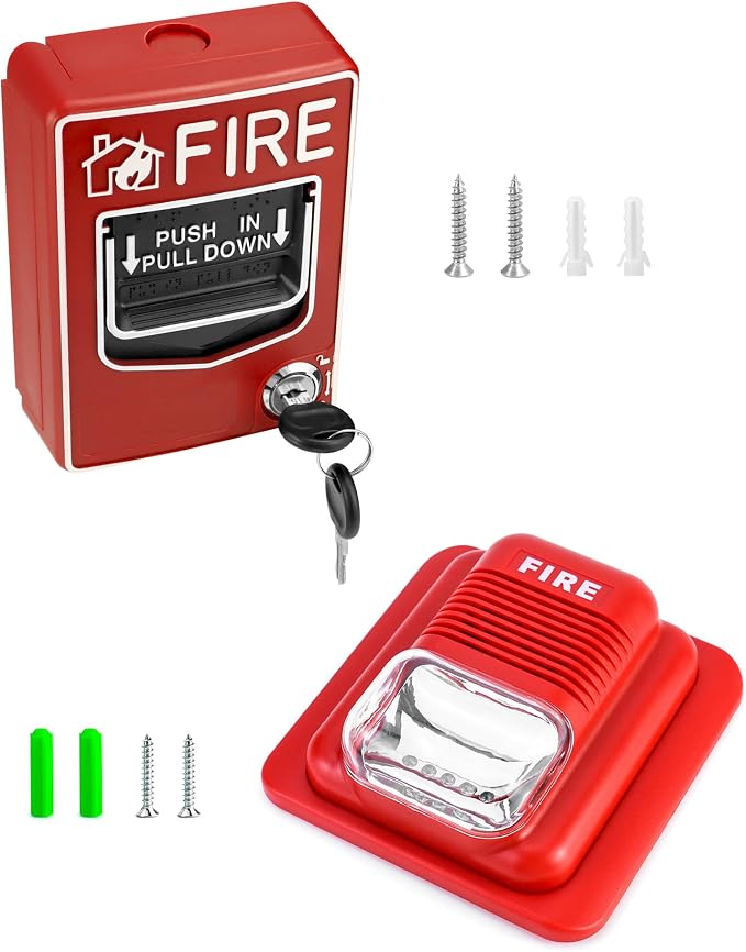 QWORK Wired Emergency Sound and Light Fire Alarm Station, 12 / 24V DC Wired - Image 8