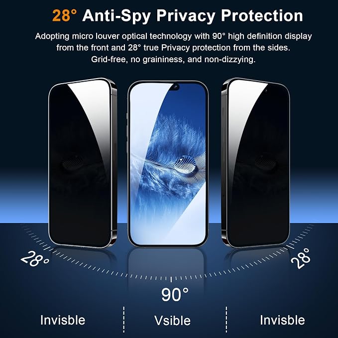 QHOHQ 3 Pack Privacy Screen Protector - Image 2