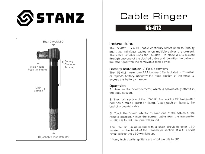 Stanz Pocket toner, cable toner, coaxial toner, finder - Image 3