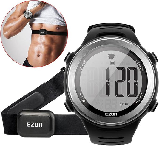 EZON Heart Rate Monitor and Chest Strap, Exercise Heart Rate Monitor, Sports by EZON