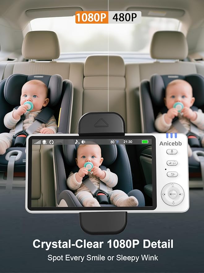 Wireless Baby Car Camera with 2 Cameras, 1080P Night Vision, Auto On/Off - Image 3