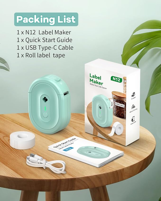 Label Maker Machine with Tape, N12 Portable Bluetooth Label Printer, Wireless - Image 7