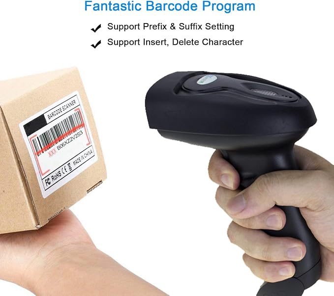 NETUM Wireless Barcode Scanner, 2 in 1 2.4G Wireless & USB Wired 1D Laser - Image 7