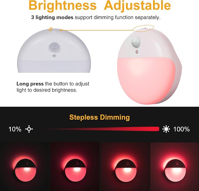 YUNLEX 2 Pack Red Night Light, Battery Operated Night Light, 2.6" Small Sticky - Image 7