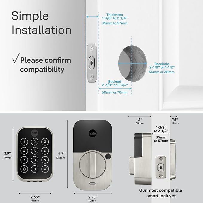 Yale Assure Lock 2 Plus Apple Home Keys, YRD450-N-CB1-BSP - Image 7