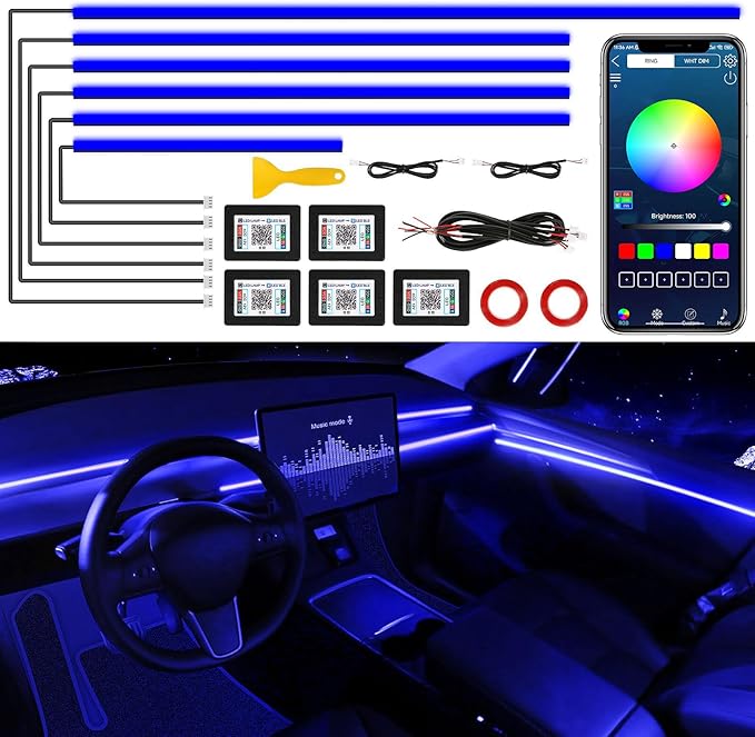 Acrylic Interior Car LED Strip Light by MAODANER