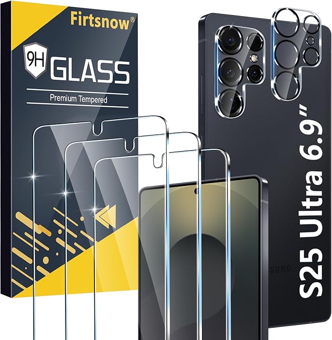 firtstnow 3 Pack for Samsung Galaxy S25 Ultra Screen Protector Tempered Glass + by Unknown