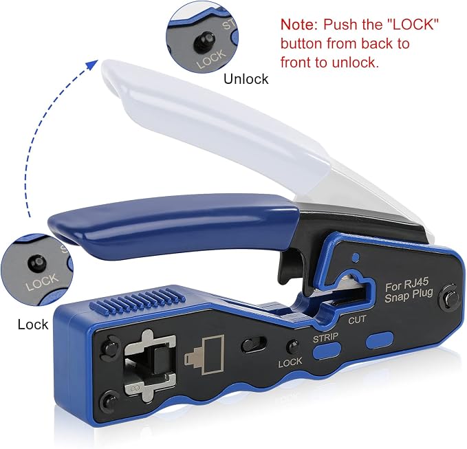 RJ45 Crimp Tool Kit Pass Thru Ethernet Crimper - Image 6
