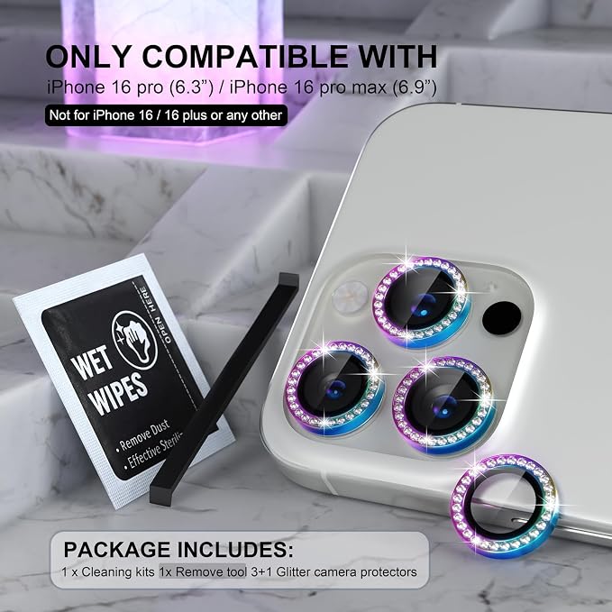 Choiche Compatible for iPhone 16 Pro/iPhone 16 Pro Max Camera Lens Protector - Image 2