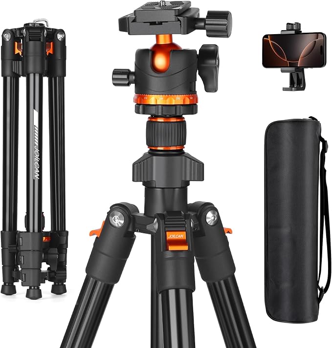 JOILCAN 66" Camera Tripod, Travel Tripod by JOILCAN
