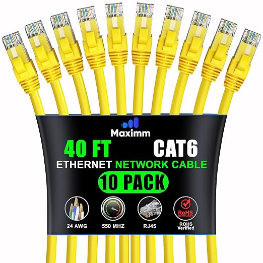 Maximm Cat 6 Ethernet Cable 40 ft by MaximmCable