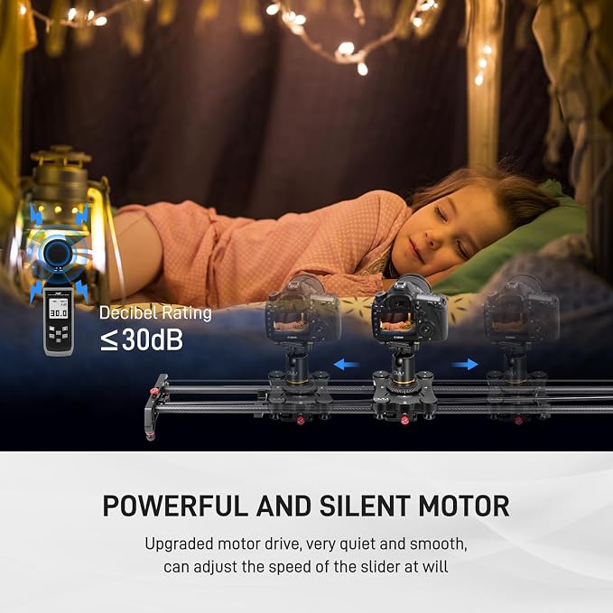GVM 48"/120CM Carbon Fiber Motorized Camera Slider, Professional Camera Slider - Image 5