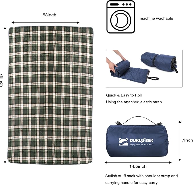 DUKUSEEK Large Outdoor Blanket, Camping Blankets - Image 5