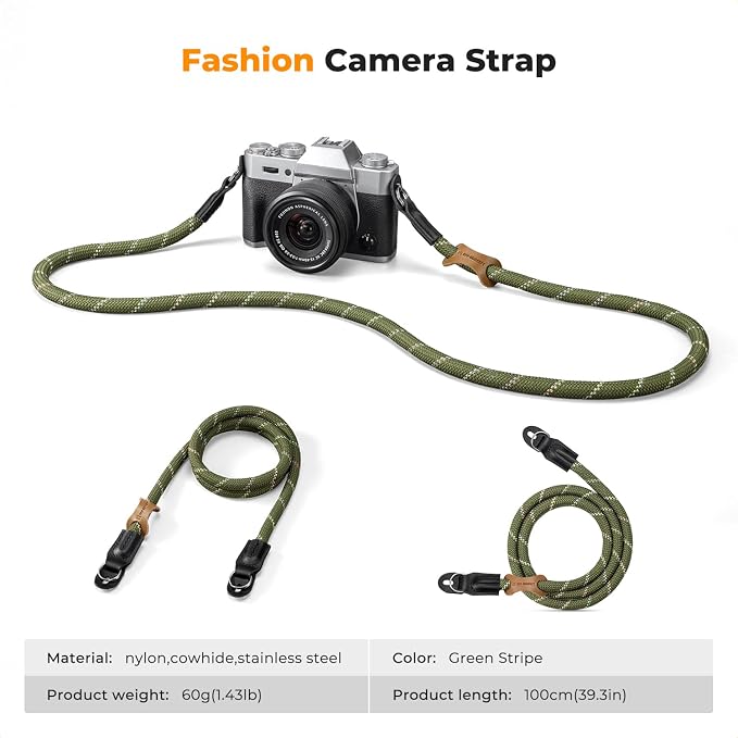 K&F CONCEPT Camera Neck Strap, 100cm Nylon Rope Camera Shoulder Strap - Image 7