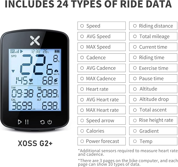 XOSS G+ Gen2 GPS Bike Computer - Image 2