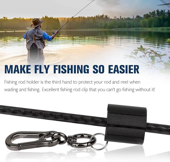 Dovesun Creek Rod Clips Wearable Fishing Rod Holder Clip Fly Fishing Pole - Image 2