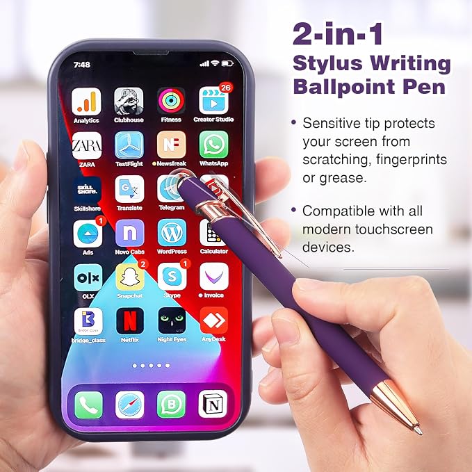 6 Pack Ballpoint Pen 2-in-1 Stylus Retractable Ballpoint Pen - Image 5