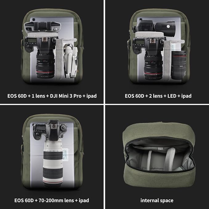 TULLIO Camera Bag Crossboy Camera Sling Chest Bag Backpack Waterproof - Image 3