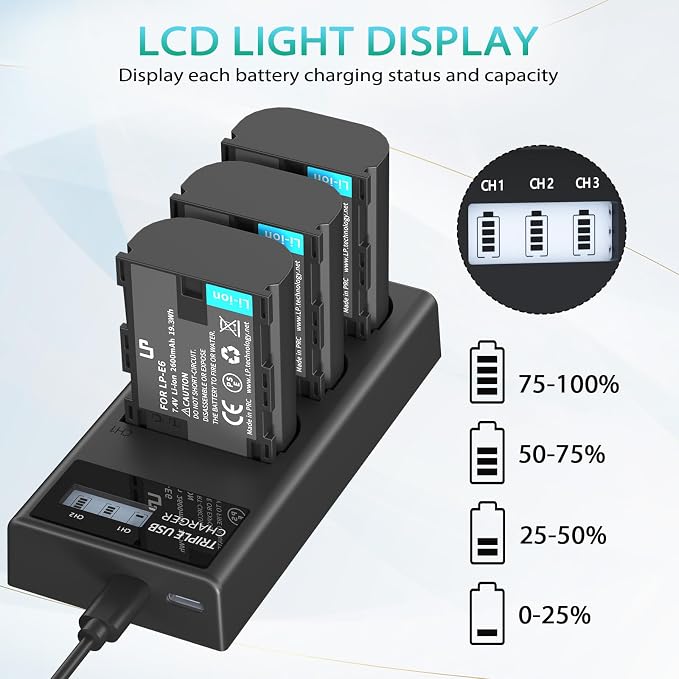 LP LP-E6 LPE6N Battery Charger Pack - Image 4