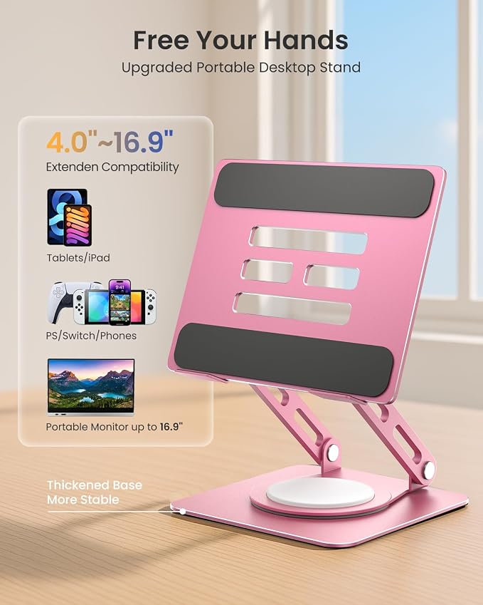 LOXP Metal Tablet Stand, 360 Rotating iPad Stand - Image 3