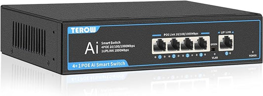 PoE+ Ethernet Switch, IEEE802.3af/at, Desktop/Wall Mount, by TEROWTechnology