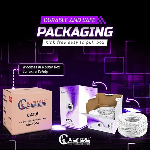 NewYork Cables | CAT6 Ethernet Cable 1000ft | Bulk Riser 23AWG, UTP 4 Pairs - Image 6