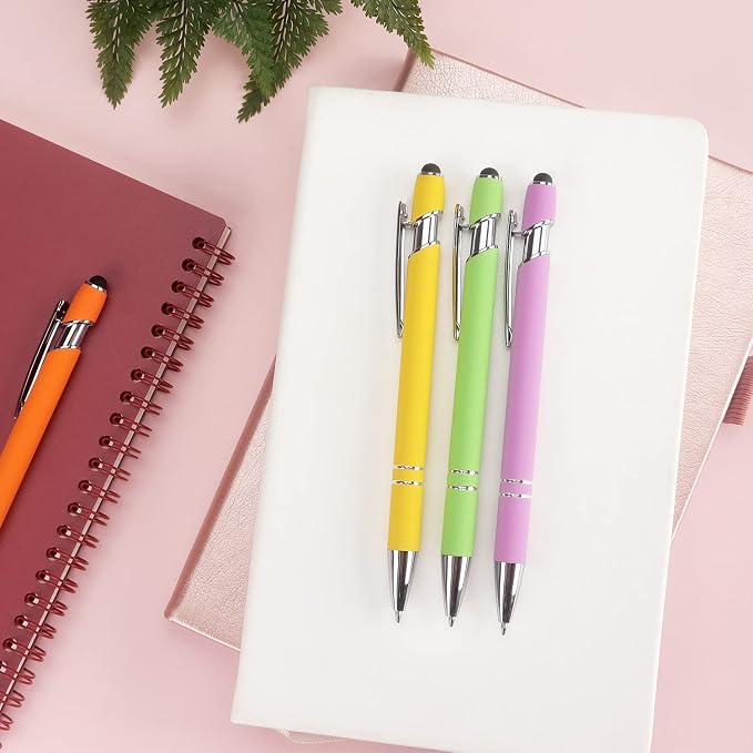 Bribobo 8 Pack Ballpoint Pen 2-in-1 Stylus Retractable Ballpoint Pen - Image 7