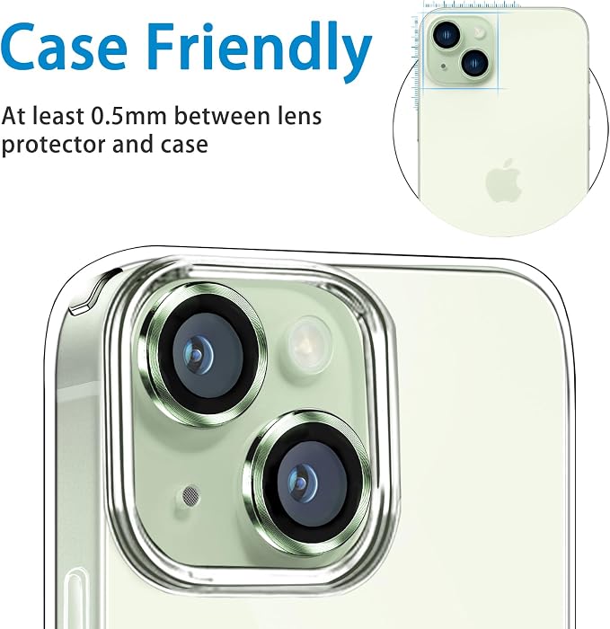 Compatible with iPhone 15 and 15 Plus Camera Lens Protector, Anti-Scratch Lens - Image 5