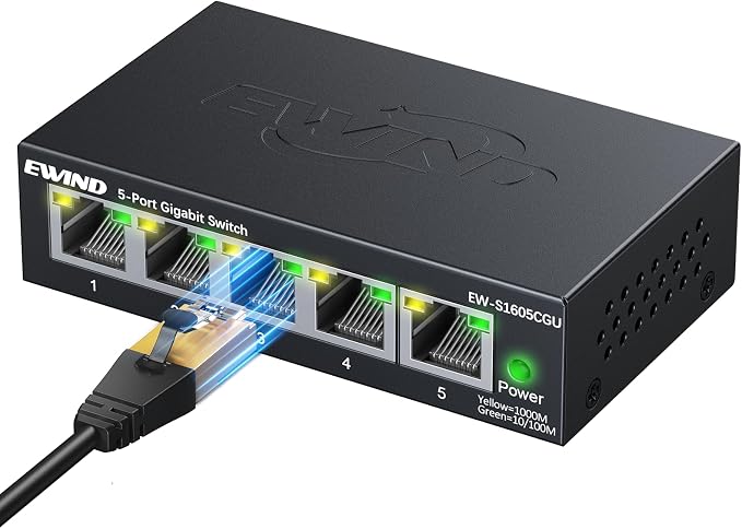 EWIND 2025 Upgraded 5 Port Gigabit Ethernet Switch by EWIND