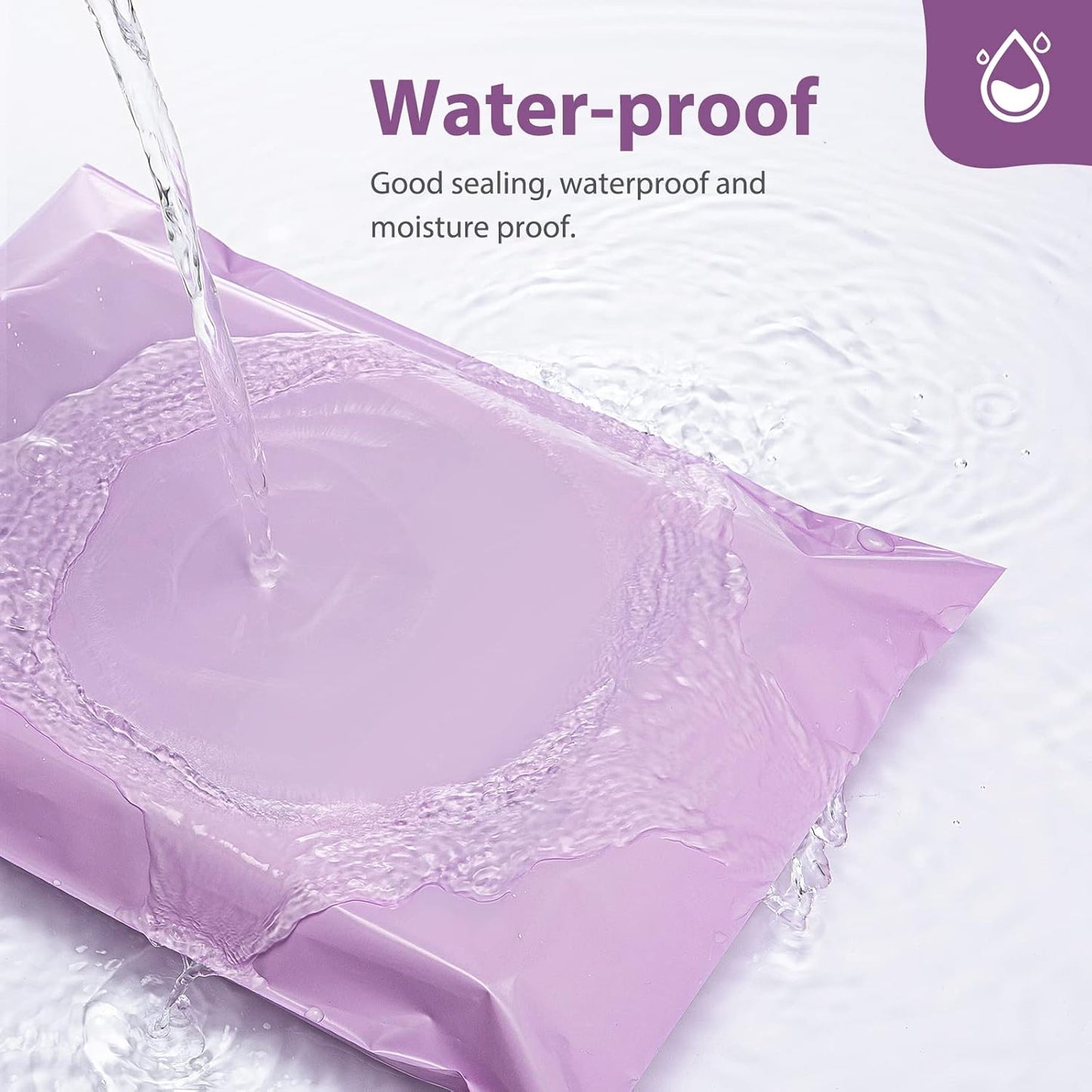 Fuxury Poly Mailers 10x13 Inch 1200 Pcs, Bulk Shipping Bags for Clothing, Strong Adhesive Shipping Envelopes for Small Business Suppliers,Waterproof Mailers Poly Bags Mailing Envelopes Light Purple