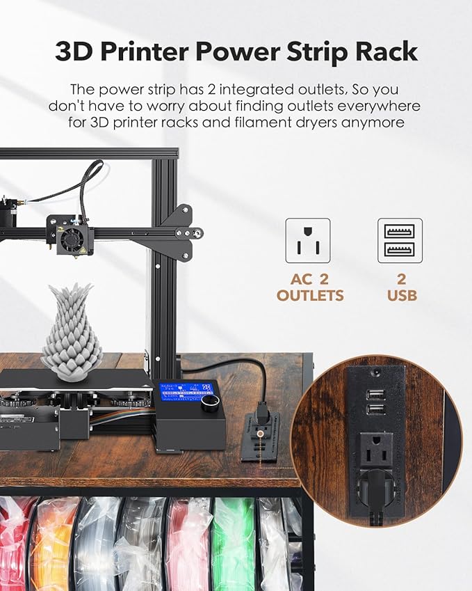3D Printer Stand with Filaments Storage-Small 3D Printer Table - Image 2