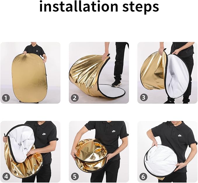Godox 24″x36″/60x90cm Collapsible Photography Light Reflector, 5-in-1 Oval - Image 4