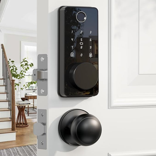 Keyless Entry Door Lock with 2 Knobs, Biquole Fingerprint Keypad Deadbolt by Biquole