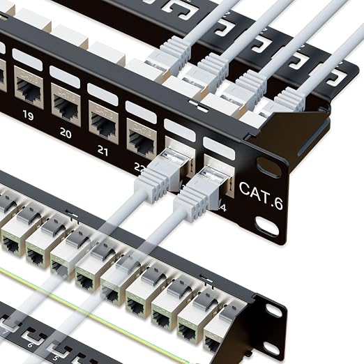 iwillink 10Gbps Patch Panel 24 Port, RJ45 Through Coupler Cat6 Patch Panel by IWILLINK