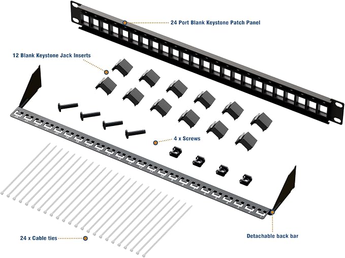 iwillink 24 Port Blank Keystone Patch Panel - Image 2