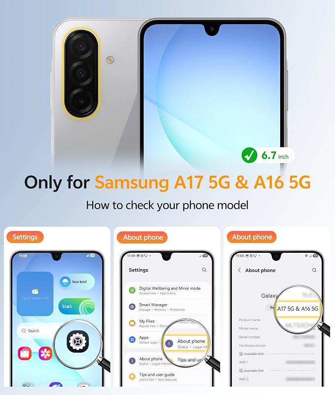 FNTCASE for Galaxy A17/A16 5G Phone Case: for Samsung A17 Cases Matte - Image 2