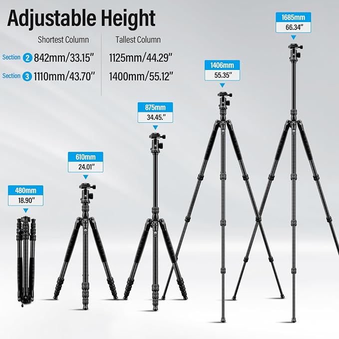 SIRUI Traveler 7C Camera Tripod 65.55 inches Carbon Fiber Arca Tripod - Image 7