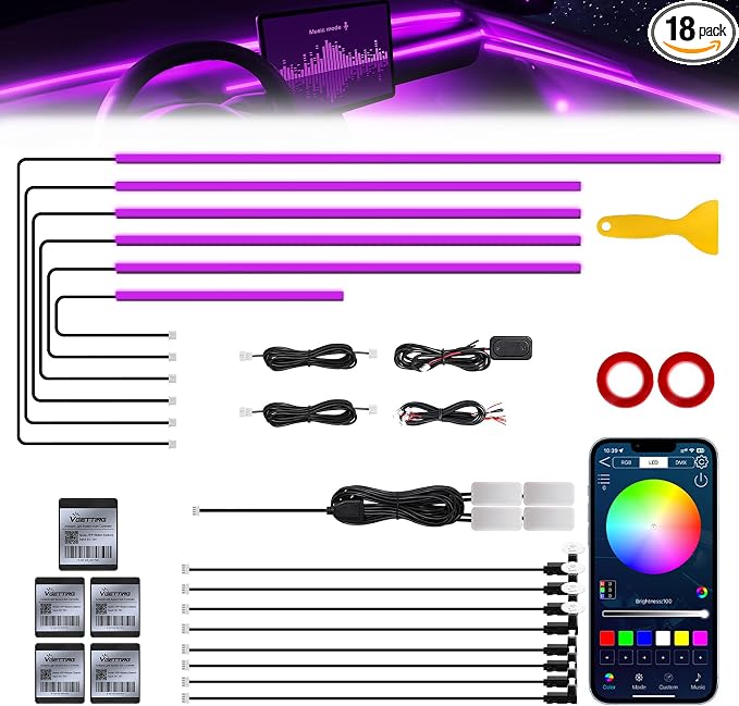 RGB Acrylic Interior Car LED Strip Light by MAODANER