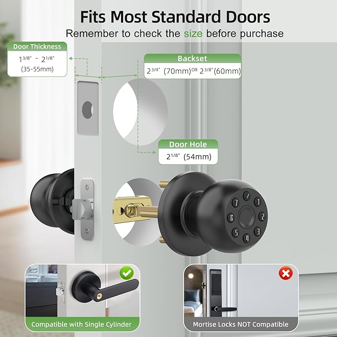 Fingerprint Door Knob, Smart Door Knob, Biometric Door Knob - Image 6