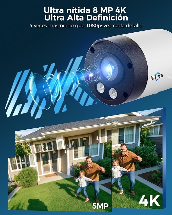 Hiseeu 8MP Wireless Security Camera, 5G/2.4G WiFi 4K Camera, Full Color Night - Image 2