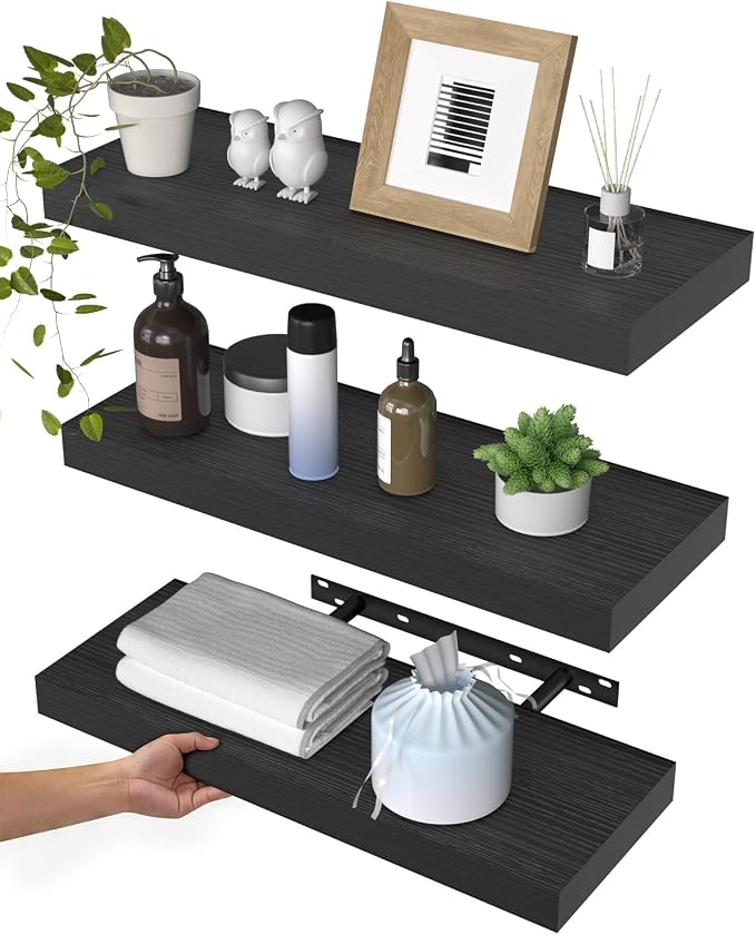 WALI Floating Shelves for Wall, 3 Tier Bathroom Storage Shelf Over Toilet by WALI