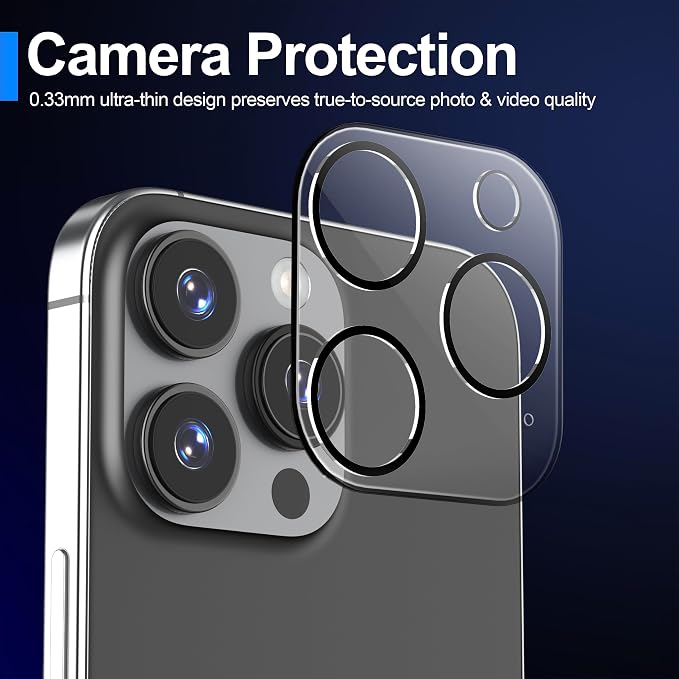 Ailun 3 Pack Screen Protector for iPhone 15 Pro Max + 3 Pack Camera Lens - Image 5