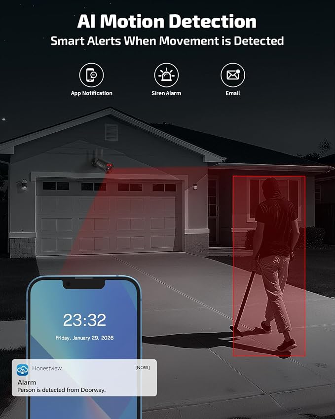 《130° Wide Angle & 4K Ultra HD》 Security Cameras Wireless Outdoor, Home WiFi - Image 7