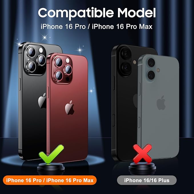 UniqueMe for 3 Pack iPhone 16 Pro/iPhone 16 Pro Max Camera Lens Protector - Image 7