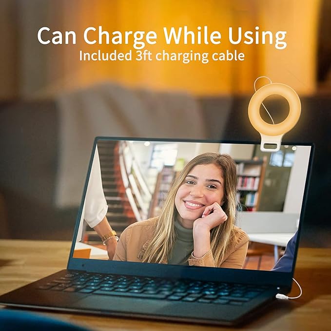 Clip on Ring Light, Kimwood Rechargeable 60 LED Selfie Ring Light - Image 5
