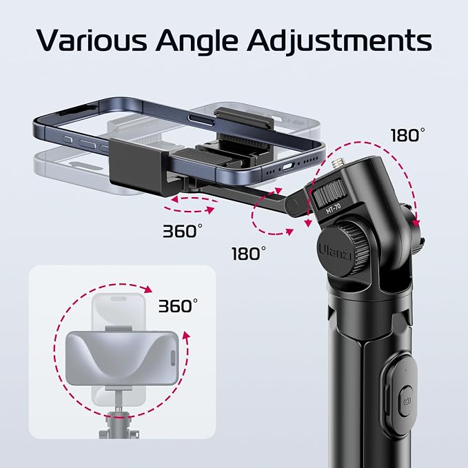 ULANZI MT-70 Extendable Tripod, 360° Rotate Camera Holder - Image 3