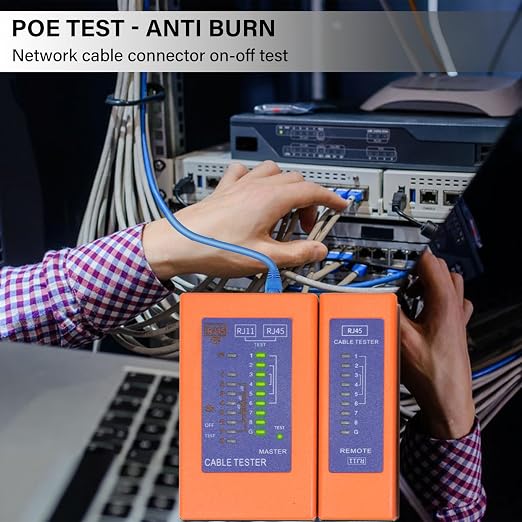 Network Cable Tester Ethernet Continuity Tester POE/RJ45/RJ11/RJ12/CAT5/CAT6 - Image 4
