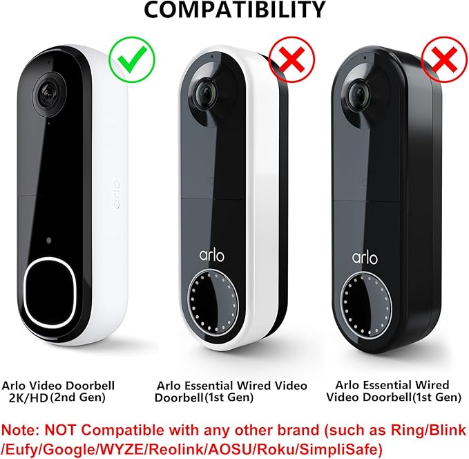 Anti-Theft Doorbell Bracket for Arlo Video Doorbell 2K, Easy No-Drill Mounting - Image 2