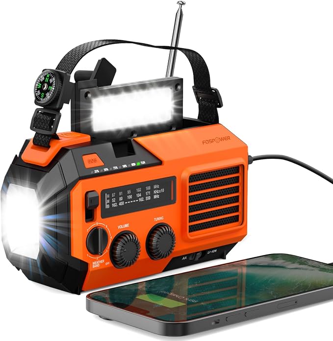 FosPower NOAA Emergency Weather Radio A6 19240mWh Portable Power Bank, by FosPower