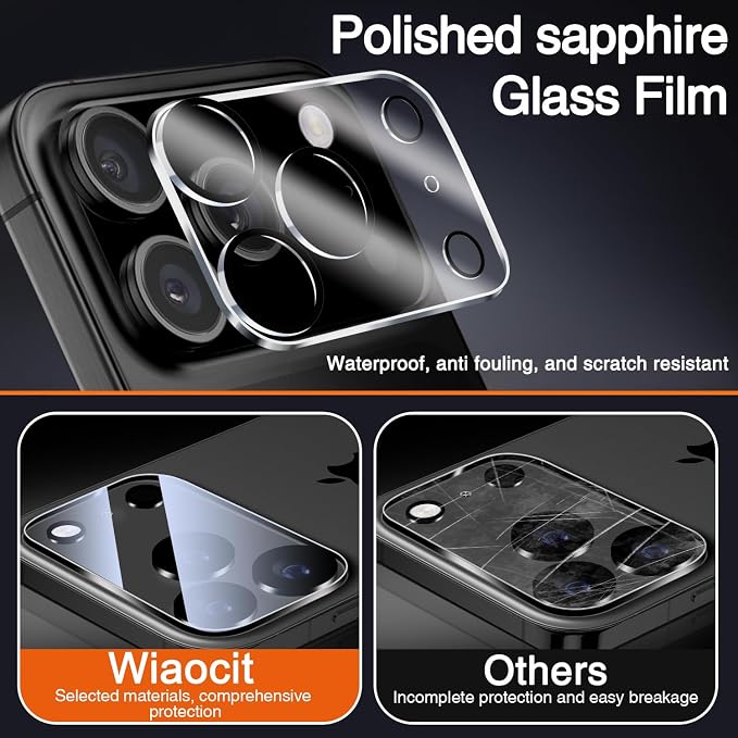 Wiaocit 3 Pack Tempered Glass Camera Lens Protector - Image 2